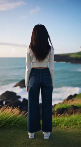 Jeans 8814 Baggy Jeans Oversize Celana Jeans Wanita Pinggang HighWaist