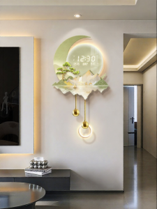 HAOJIUBUJIAN | Modern Luxury Moon Perpetual Calendar Lighted Wall Clock