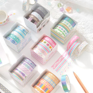 TIANZI 5Rolls/2m Frostbite Fantasia Series Washi Tape Cute Decorative Scrapbook stickers Hand Made Masking Kawaii Stationery