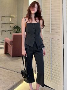 VKSOD | Stylish Minimalist Fitted Sleeveless Slimming Versatile Loose Outfit Set