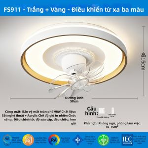 Quạt Trần Đèn Không Ồn Không Nhìn Thấy