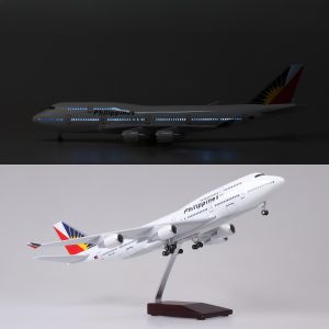 1/150 Large Scale Airplane 47cm Philippines B747 Diecast Resin Airplane Model Kit With Stand Aviation Souvenir Gift Collection