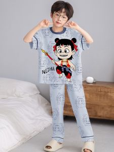 SHAPRA | Cotton Loose Cartoon Naza Short Sleeve Childrens Pajamas