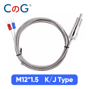 CG WRNT/WRJT-01 Compression Spring Type Thermocouple K/J Type M12 Temperature Sensor with Stainless Steel Shielded Wire 1/2/3/5M