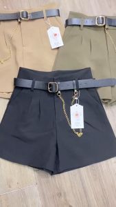 Quần Short Nữ Kèm Đai Sang Chảnh Chất Dày Dặn Mềm Mát-XMTĐ-mã Sooc Kèm Đai
