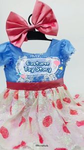 hiCosplaydy Kids Toy Story Child Bo Peep Dress Costume Dress Birthday Party Cosplay Budak Perempuan Kostum