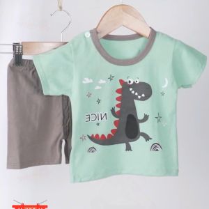 3mos-3yo Baby Kids Clothes Terno Pajamas Boys Girls Pure Cotton Cartoon Infant Suit Set J100