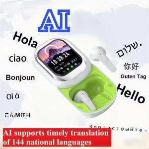 Smart Earbuds Slide-Type TWS Wireless Bluetooth Headset SE-ONE HD Sound  Stereo Earphones LED Touch Screen Control ENC Noise Cancellation AI Translator Headphones 144 Languages Real Time Conversation Sports Game Headset For Android iPhone Phones