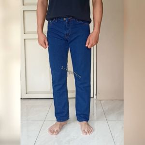 Celana Jeans Panjang Reguler Pria Bahan Denim Tidak Melar Tebal Halus Ukuran 27 sampai 44