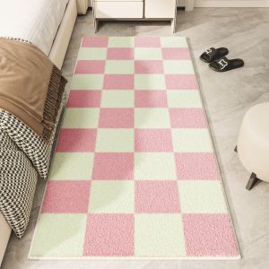 VIKAMA Dopamine Striped Carpet Room Decoration Soft Bedroom Bedside Rug Living Room Sofa Cushion Winter Decoration