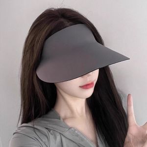 UV Protection Sun Hat for Women Men Foldable Breathable Seamless Empty Top Cap Wide Brim Adjust Outdoor Sports Summer Sunscreen