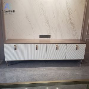 Modern Simple Living Room TV Cabinet Coffee Table Combination Luxury Decoration Cabinet Small Size American Style Solid Wood Furniture