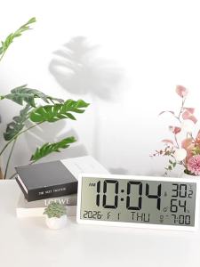 Hense | Calendar Week Digital Wall Clock with Temperature Humidity and Alarm High Definition Screen