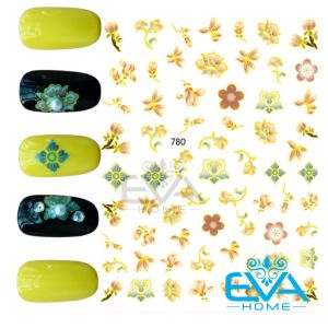 Miếng Dán Móng Tay 3D Nail Sticker Dạng Decal Dán Chống Nước Hoạ Tiết Bông Hoa Nhũ Vàng Cổ Phong Trung Hoa JO780