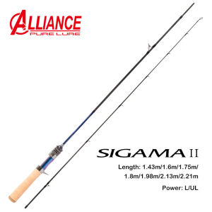 SIGAMA2 Perch Rod Ultralight Carbon Rods MF Action Spinning Casting Fishing Rods 2 section UL L power Travel Rod