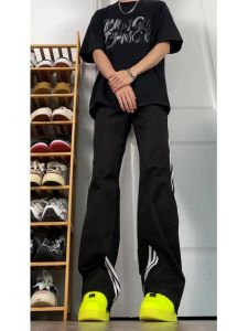 Cleanfit Three Bars Pants Side Stripes Sports Pants Mens Summer Straight-leg American Functional Quick-Drying Tactical Pants