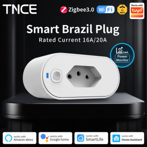 TNCE wifi or Zigbee3.0 Tuya Brazil Plug 16/20A socket with Power Monitor Smart Life APP Remote control Voice Google Home Alexa