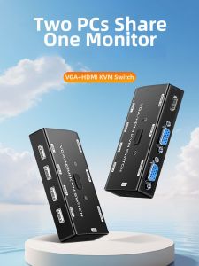 NUOMEIDA | HDMI VGA 2-in-1 KVM Switch 2 Input 1 Output