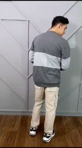 STAR COLLECTION - CELANA PANJANG CARGO PRIA PDL STAR DENIM KANVAS TWILL ABU-ABU