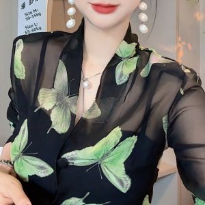 UYFY | Black Printed Loose-Fit Slimming Casual Shirt