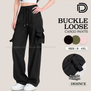 🇲🇾 DESINCE Women Long Loose Pants Streetwear Cargo Seluar Perempuan Korean Streetwear WP 115