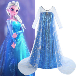 Elsa Princess Sequin Long Sleeve Dress