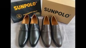 Giày Tây Nam Da Bò Công Sở SUNPOLO SUKT0531DN (Đen Nâu)