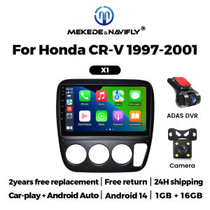 MEKEDE&NAVIFLY Android 14 Intelligent car audio system For Honda CRV CR-V 1997 - 2001 2 Din Car Radio Stereo Multimedia Player