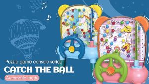 Catch Ball Game Machine Puzzle Ball Game Machine Early Education Toys Kids Beanie Electric Sound & Light Ball Machine Simulation Steering Wheel Interactive