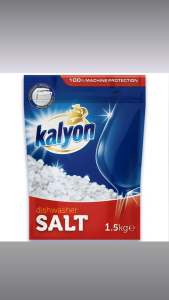 Kalyon Dishwasher Salt 1.5kg – Coarse Grain 99.9% Pure Softening Salt for Dishwashers | Prevents Limescale & Boosts Cleaning Power