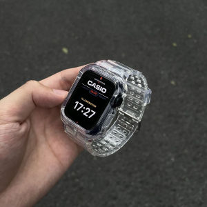 Ice Shelf Integrated Protective Shell Apple Watch10 Band Case Transparent Ultra Silica Gel Apple WatchiWatch Band Strap