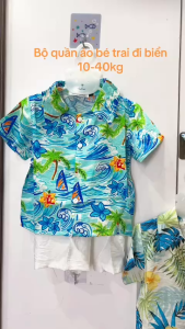 Sét đồ cho bé trai đi biển đi chơi áo sơ mi đi biển đi chơi cho bé trai+quần đùi hoa đồ bộ bé trai 10-40kg