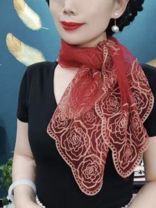 Khăn Choàng Lụa Thêu Cổ Điển Đa Năng Trang Trí Thời Trang Đa Năng Mỏng Che Cổ Họa Tiết Hoa Mùa Xuân Thu Đông Cho Nữ