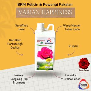 BRM Pelicin dan Pewangi Pakaian 1 Liter Varian Pink Happiness - Pewangi Mawar Laundry Berkah Rosita Mandiri - Parfum Laundry Murah