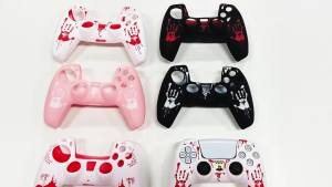 Anti-Slip Controller Skin Shell for PS5 Controller Silicone Cover Case with 2pcs Rubber Thumb Grip Gaps For PS5