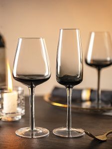 Export Black Rod Crystal Red Wine Glass Champagne Cup For Home Gradient Stylish Transparent Wine Goblet