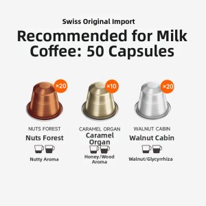SCISHARE | Black Coffee Capsules Compatible with Nespresso Machines 50 Capsules