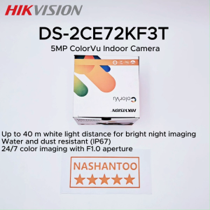 HIKVISION CCTV Security Cameras DS-2CE72KF3T 3K (New 5MP 16:9) Colorvu Camera Fixed Indoor & Outdoor Turret CCTV Camera Metal Housing 3D DNR technology IP67 Protection 24/7 color imaging  F1.0 aperture Analog CCTV Camera NASHANTOO