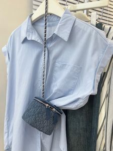 Brand Discount Short-Sleeved Shirt for Women French Style Tops Summer New Design Sense Flying Sleeve Sleeveless Loose Shirt for Women