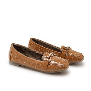 Giày Mẹ Bầu Một Chân Phong Cách Thơm Nhỏ Thêu Chỉ Mẫu Mới Giày Đậu Cỡ Lớn Lót Nhung Đế Mềm 978-9#