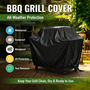 BBQ Grill Cover All-Weather Protection Waterproof Dustproof Windproof UV Protection Tear Resistant Keep Grill Clean Dry Ready to Use