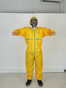 ชุด PPE ป้องกันเชื้อโรค EN14126 ISO13485 ไซส์ XL กันน้ำ กันสารเคมี ของแท้ พร้อมส่งจากไทย (สีเหลือง)
