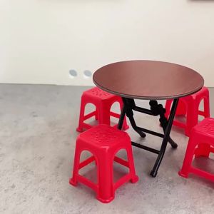 Bộ Bàn Ghế Thu Nhỏ Cổ Điển Bộ Trang Trí Nhà Búp Bê Mô Hình Ghế Đẩu Mô Phỏng Để Chơi Giả Vờ Phụ Kiện Nội Thất Gia Đình