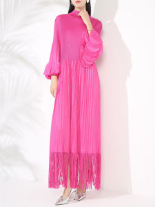 Nova quality⭐One person one pleat ⭐New Miyake ruffled three-dimensional petal sleeve fringed hem pleated dress