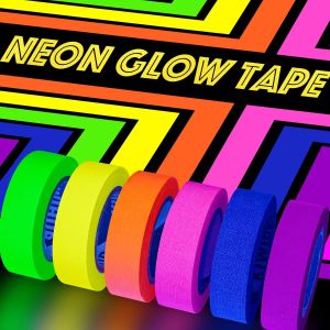 UV Blacklight Reactive Fluorescent Cloth/Neon Gaffer Tape Super Bright Spike Tape for Glow Party Supplies