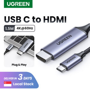 UGREEN USB C to HDMI Cable 4K 60HZ USB Type C Thunderbolt 3 HDMI Adapter Braided Cord Compatible for iPad Mini 6 iPad Pro MacBook Pro MacBook Air M3 Samsung Galaxy S25 S24 Note 10 Microsoft surface laptop 3 TV and More
