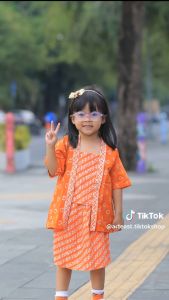KAMIA Setelan Kebaya Kutu Baru Anak Remaja 1-13 Tahun Motif Cinde Jumputan Printing Premium Seragam Batik Sekolah Anak PAUD SD SMP