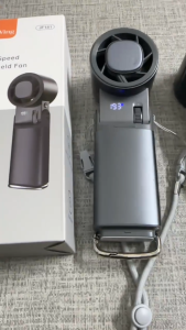 Quạt Cầm Tay Mini K801 có sò lạnh Pin thực 4000mah 199 cấp độ gió Gấp Gọn Dây Đeo Cổ Tiện Lợi