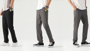 Celana Pria Kain Stretch Empat Sisi Celana Panjang Casual Elastisitas Tinggi