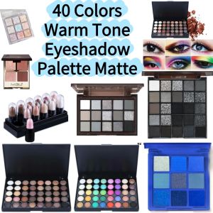 40 Colors Warm Tone Eyeshadow Palette Matte & Shimmer Highly Pigmented Powder Long-Lasting Waterproof Smoky Eye Makeup